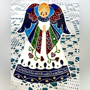 J. Duban Designs 1989 ceramic angel tile, never displayed